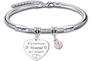 LUODAN Cadeau Mamie Bracelet,pour la Fête des Grands-mères,Cadeaux d'anniversaire Bracelet,Cadeaux Mamie Grand-mère Anniversaire Noël, Idée Cadeau original Bracelet pour la Fête des Grands-mères
