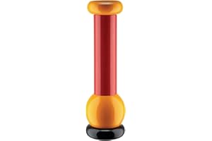 Alessi MP0210 - Molinillo de Sal, Pimienta et Especias de Design, en Madera de Haya, Negro, Amarillo y Rojo