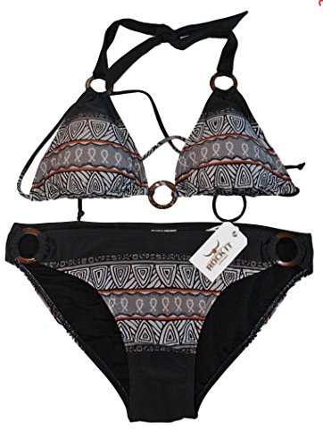 Triangel Bikini AZTEC – Damen Push up Zweiteiler Bikini Set mit Bikinioberteil und Bikinihose – Original von ROCK-IT – in den Farben Braun Ocker Rot Weiß Gelb Schwarz und Grün - 2