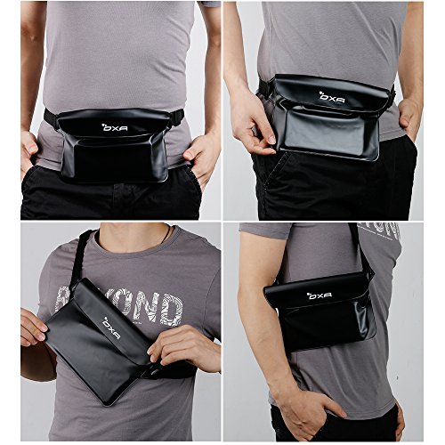 OXA Wasserdichte Tasche, Wasserdichte Beutel, Strand-Tasche für Strand, Angeln, Schwimmen, Bootfahren, Perfekter Schutz für Smartphone, Kamera und Bargeld vor Wasser, Sand, Staub und Schmutz (Schwarz) - 6