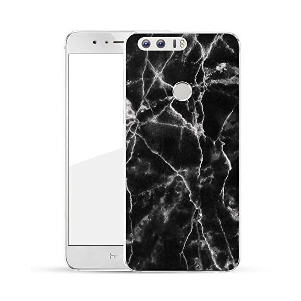 Hardcase Handyhülle für Dein Huawei Honor 8 von finoo Made In Germany Hülle mit Motiv und Optimalen Schutz Tasche Case Cover Schutzhülle für Dein Huawei Honor 8 - Schwarze Textur Risse