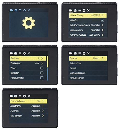 Somikon Einsteiger-4K-Action-Cam mit 2 Displays, Full HD bei 60 B./Sek., IP68 - 7