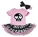 Halloween Dress Black Skull Cotton Bodysuit Crowns Skulls Tutu Romper Set Nb-18m (6-12month)