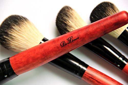 DE'LANCI Luxury 36 PCS Professional Makeup Brushes Tools Sets / Kits Natural Cosmetic Animal Hair Brushes With Coffee Plaid Case Pouch