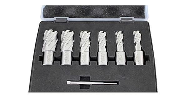 Westernfertility Com Business Industrial Other Cnc Metalworking Supplies Temo 6 Piece 9 16 To 1 Annular Cutter Kit Set Weldon Shank One Pilot Pin Case