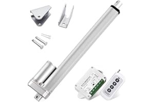 DCHOUSE 1000N 450mm Hub max Linearantrieb, DC 12V-Motor Lineartechnik-Aktuatoren Motor Drahtlose Fernbedienung Kit mit Montagehalterungen