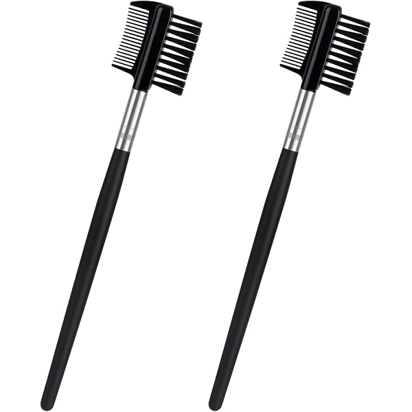 Clyhon Wimpern- & Augenbrauenbürsten Set – 4 Stück, Flexibler Kamm, Zum Trennen & Formen, Schwarz/rosa
