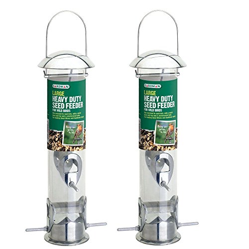 Selections Gfe264 Set Of 2 Heavy Duty Aluminium Bird Seed Feeders