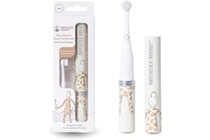 ‎MATCHSTICK MONKEY Matchstick Monkey Baby Elektrische Zahnbürste - Sanfte Reinigung für Babys & Kleinkinder - 3-36 Mon. - ultraweiche Borsten & BioCote® Schutz - Schallzahnbürste - inkl. Batterie (Giraffe)