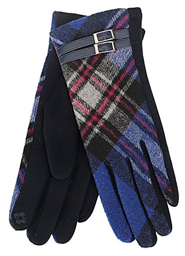 Tartan Traditions Royal Blue Tartan Gloves with Buckle