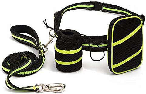 HOGAR AMO Hands Free Elastic (135 – 225 Cm) Nylon Reflective Jogging Running Belt Adjustable Dog Lead Holder Jogging Running Walking Dog Bike