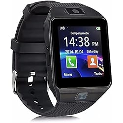 Samsung Galaxy A8+ (2018)Compatible DZ09 Bluetooth Smart Watch - Sim Smart Watch with 2.0MP Camera and Micro Sim card support for men and women for IOS, Android, Iphone, Windows, Blackberry, Audio MP3 Player, Calendar, Bluetooth Dialer, Photo Gallery, Fitness Tracker, Pedometer, Reminder, Inbuilt Speaker, Call Answer, Wireless, Multi-Language, Stopwatch, Digital TFT LCD Touch screen best for Personal, Birthday, Anniversary, Festival Gifts By HIMTRONICS