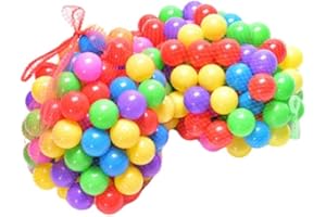 B4E Multicoloured Soft Play Balls For Kids | No Sharp Edges, Non Toxic and BPA Free - Used in Kids or Toddler Ball Pit | Blue/Red/Green/Orange/Pink/Purple/Yellow