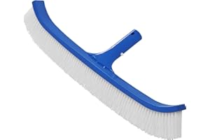 4BAOHUI Poolbürste 46 cm für Folienpool, Poolbesen für PoolWand und Fliesen, Pool Reinigungsbürste met EZ-Clips Kompatibel mit Allen Standart-Teleskopstangen, Starken Borsten