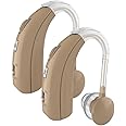 HP SOUND PLUS 2 unit For Both Ear Rechargeable Hearing Aids with Noise Cancelling, Nano Hearing Amplifier Assist Miracle Ear for Adults,Digital Hearing Amplifiers for Hearing Loss (Pair (Beige)