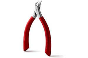 FVION Precisión Alicates Cortauñas de Uñas de los Pies Hoja Recta para Uñas Encarnadas y Gruesas - Cortauñas de Uñas Encarnadas de Acero Inoxidable (Rojo)