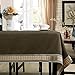 Produktbild GXQ Tischdecke Plaid Stoff Volltonfarbe Dickes Tuch Rework Plaid Rechteckige Tuch Solid Cotton Table (Farbe : Coffee Green, größe : 140x220cm(55x87inch))