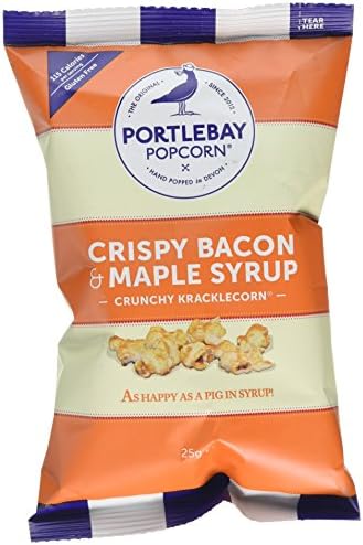 Portlebay Popcorn Crispy Bacon & Maple Syrup, 8 x 25g
