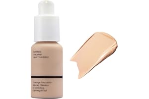 WOYA Fond de Teint Couvrant Imperfections Liquid Foundation Waterproof Longue durée Soft Matte 30ml 8 Couleur