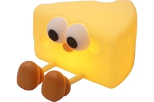 WUYOR Käse Nachtlicht Kinder, Silikon Stilllicht Baby Lampe mit Timer USB Wiederaufladbar Touch Kinderlampe Nachtlicht für Schlaf Entspannung Und Kinderzimmer Dekoration, Schlafzimmer