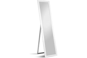 YOUR-HOMESTYLE Homestyle Standspiegel 40 x 160 cm Holzrahmen Weiß Garderobenspiegel Moderner Standspiegel