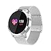 Produktbild HECHEN Q8 Fitness Armband Pulsmesser Wasserdicht IP67 Mobile Positionierung Blutdrucküberwachung Schrittzähler Kalorienzähler Fitness-Tracker Für iPhone Android Handy,Silver