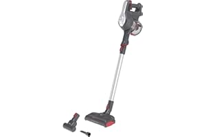 Hoover H-Free 100 Hf122Gpt 011 Aspirapolvere Elettrica senza Fili, senza Sacco, 170W, 0,9 L, Ciclonico, Mini Turbo Spazzola, Autonomia 40 Min, Rosso
