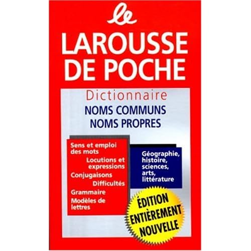 Le Larousse de poche : Dictionnaire noms communs, noms propre