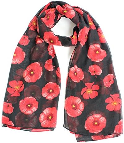 Gorgeous Ladies Poppy Flower Design Fashion Scarf by LilyRosa