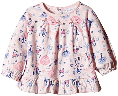 Pumpkin Patch Baby-Girls All Over Print Bow Blouse, Crystal Pink, 3-6 Months