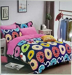 Ab Home Decor 300TC Donuts Printed Microfiber-Reversible AC Comforter Single Bed for Kids-Boys/Girls- Blanket II Duvet II Dohar- Multi Color