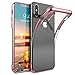 Produktbild Conie Rückschale Hülle iPhone X - Bumper Ultra Dünn Slimcover Im Transparent Chrome Design, Silikon Rückschale, Case iPhone XS Transparent - Rosegold