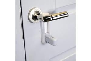 BeeGo® Door Lever Locks (2 Pack) – Stick On Door Lock Without Drilling | Door Security with Adhesive for Home, Bedroom, & Kitchen