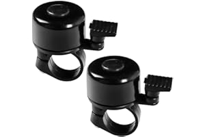 PSOWQ Campanello Bici Confezione da 2 con Suono Melodioso Classico Mini Campanello per Bicicletta per Bambini Adulti Clacson per Bici da Strada, Mountain Bike per Scooter - nero