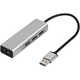 Bix BX06HB USB 3.0, 1000Mbps G&uuml;venilir Kablolu Ağ Bağlantısı, 3 Portlu &Ccedil;oklayıcı Hub Windows 10, 8.1, 8, 7, Vista, XP ve Mac 