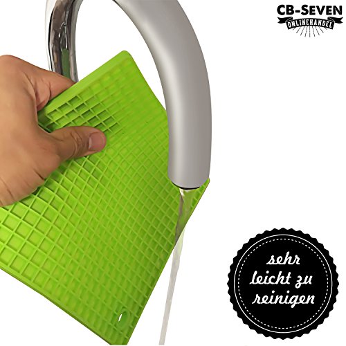 cb-seven’s 4-in-1 Profi Silikon Topfuntersetzer / Topflappen, Set (4 Stück), hohe Qualität, 4 Farben wählbar, multifunktional, langlebig, spülmaschinenfest, 8 mm stark - 7