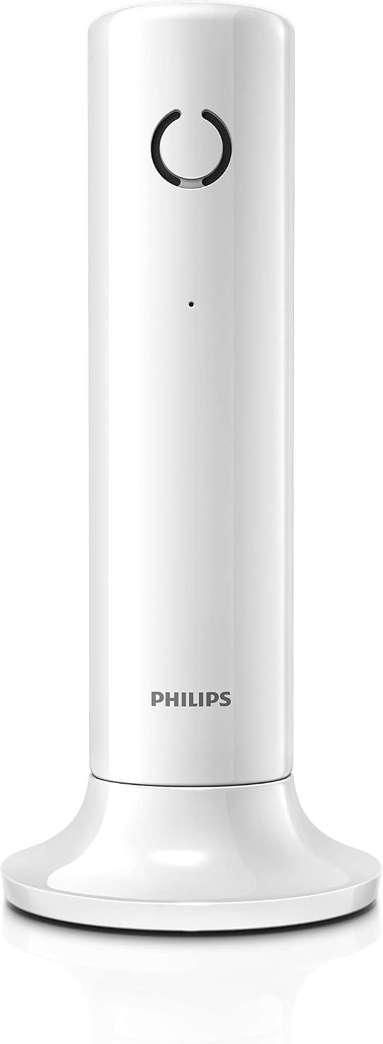 Philips Telefono Inalambrico Casa Linea M4501W/01 Sencillo - Teléfono DECT - Teléfono residencial 1 Auricular Pantalla 1'6" - Agenda - Identificador de Llamadas - Amplia Gama - Blanco