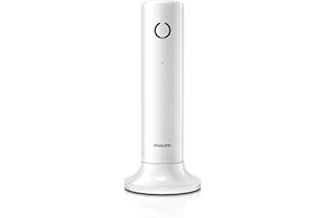 Philips Telefono Cordless Casa Linea M4501W/01 Sencillo - Teléfono DECT - Teléfono 1 Auricular Pantalla 1'6" - Agenda - Identificador de llamadas - Amplia gama - Blanco