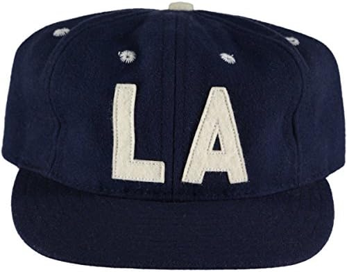 Ebbets Field Flannels Los Angeles Angels 1954 6 Panel Strap Back Cap Wool Navy