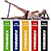 Produktbild VINMEX Fitnessbänder 5er Set, Fitnessband, Gymnastikband, Widerstandsbänder, Resistance Bands, Fitnessband für Yoga Gymnastik mit Anleitung, eBook auf Deutsch und Tragebeutel Expander