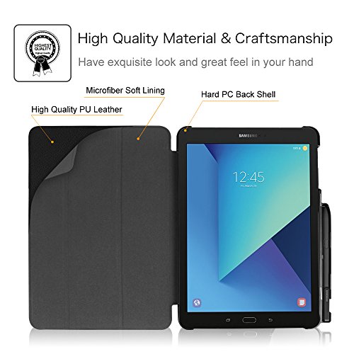 Fintie Samsung Galaxy Tab S3 9.7 Hülle – Ultra Schlank Superleicht Ständer Schutzhülle Cover Case Tasche mit Auto Schlaf / Wach Funktion und eingebautem S Pen Halter für Samsung Galaxy Tab S3 T820 / T825 (9,68 Zoll) Tablet-PC, Marineblau - 2