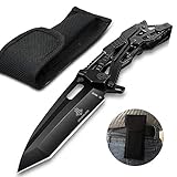 Handlich und Kompakt, Das schlanke, leicht zu verstauende Klappmesser ist als Einhandmesser zu verwenden. Ergonomisch geformtem Griff sitzt es immer perfekt, Tip-Up taschenclip.