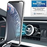 SCHNELLE MONTAGE - Der Halter wird ganz einfach an die Lüftungsschlitze im Armaturenbrett befestigt und Ihr Sichtfeld wird dadurch nicht beeinträchtigt. Dank der neuen, größeren Klammer hält die Halterung noch besser.