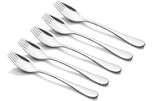 Keepaty Spork Stainless Steel 5 Pieces Long Handle and Heavy Duty Metal Spoon & Fork for Home Use and Outdoor Camping