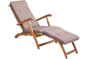 Detex Cuscino Imbottito per Sedia a Sdraio Crema Melange Traspirante Cuscini per Lettini da Giardino