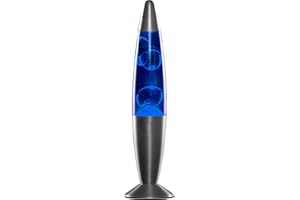 CELLUSTOP - Lampe Lave Décorative à poser, Lampe Magma Lave Ampoule de rechange incluse - Verre Robuste - 25 Watts - 35 cm - Bleu, Vert, Rouge (BLEU)