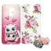 Produktbild 2X Handy Silikonhülle für Xiaomi Pocophone F1, Stoßfest Schutz Tasche Weich TPU Gel Bumper Etui Dünn Cover Case (Kat Blume) Kratzfest Anti Fingerabdruck, mit 2 Tier Kable