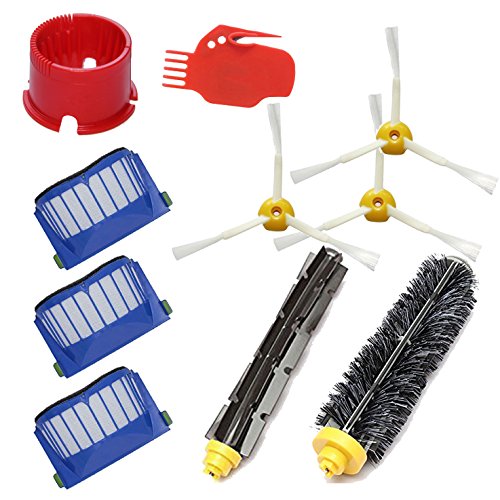 DigitalTech® Pack/Kit reposición de 10 cepillos, filtros y Accesorios para aspiradoras iRobot Roomba 600 (620 630 650 660)