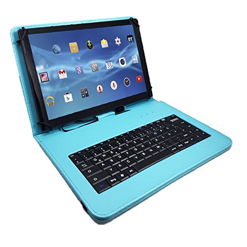 Huawei MediaPad T2 10.0 Pro 25,4 cm Qwertz Tastatur Tablet Tasche 10.1 mit Standfunktion – Deutsche Tastenbelegung – 10 Zoll Türkis Tastatur - 4
