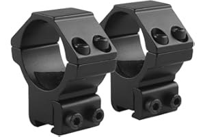 Ranstac 1 Pollici Anelli di Montaggio Scope per Ottica Fucile Basso Profilo 2 Pezzi per 11mm Picatinny/Weaver Rail CJ/MJJ-01 (1 Pollici Anello, Basso Profile, per 11mm Rail)